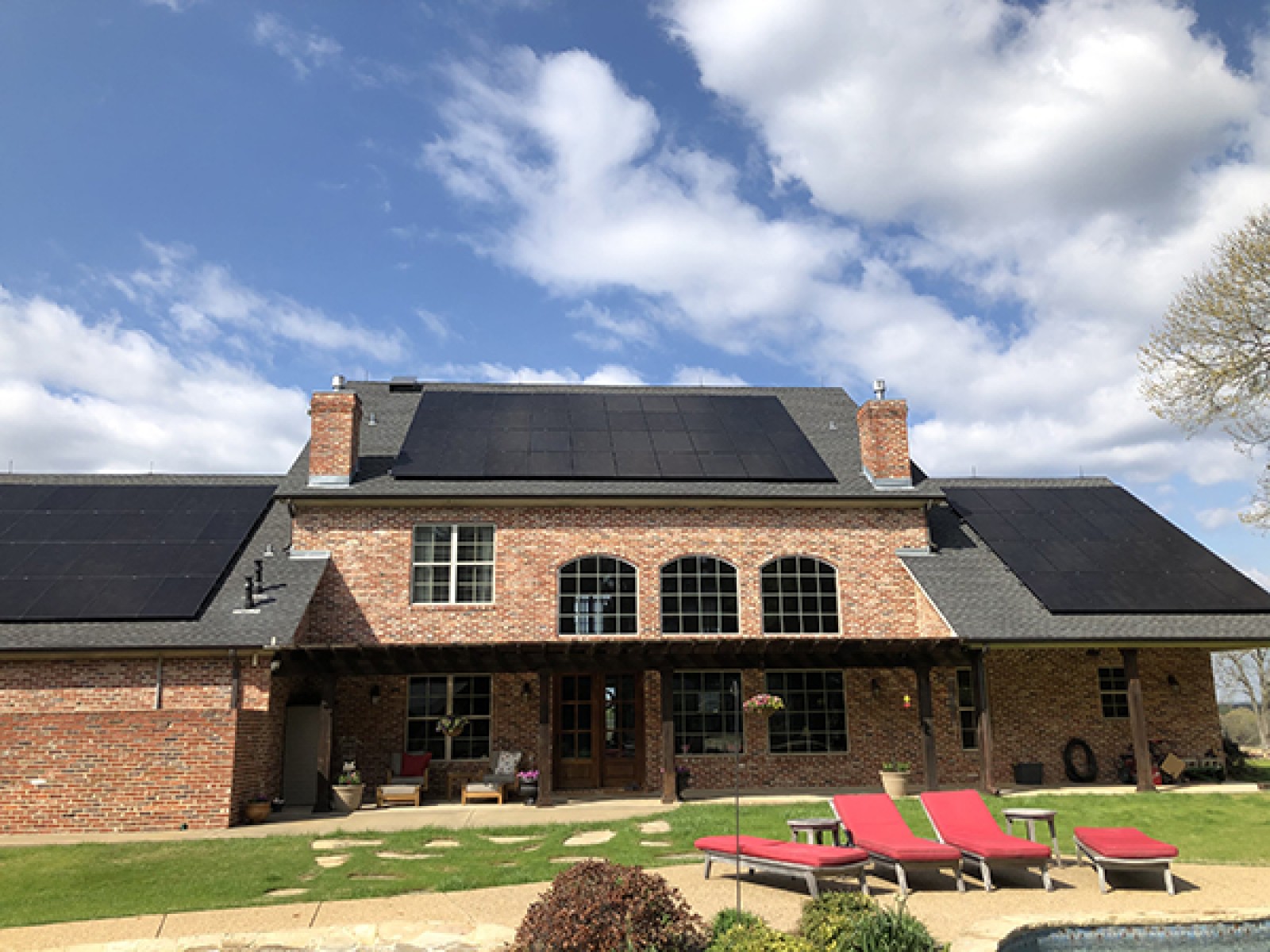 House with Solar Roof Panels